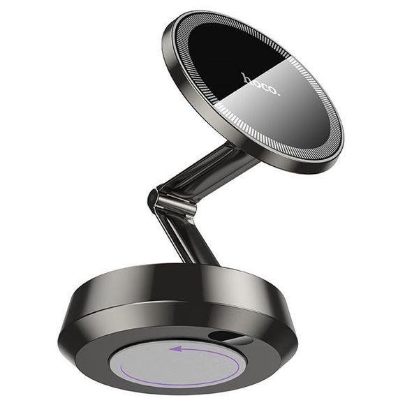 Автодержатель Hoco H83 Metal ring magnetic (center console) Metal grey | Зображення 2