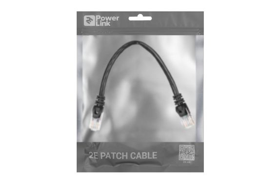 Патч-корд 2E Cat 6,UTP,RJ45, 26AWG ,7/0.16 Cu, 0.20 m, PVC,Black (2E-PC6COP-020BK) | Зображення 2