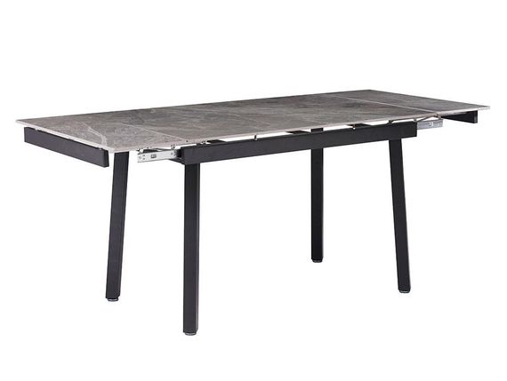 Прямокутний стіл Ashwood DT-2402, стільниця кераміка сіра глянсова grey glossy ceramics 12 мм, розмір 120-180х80 см | Зображення 2