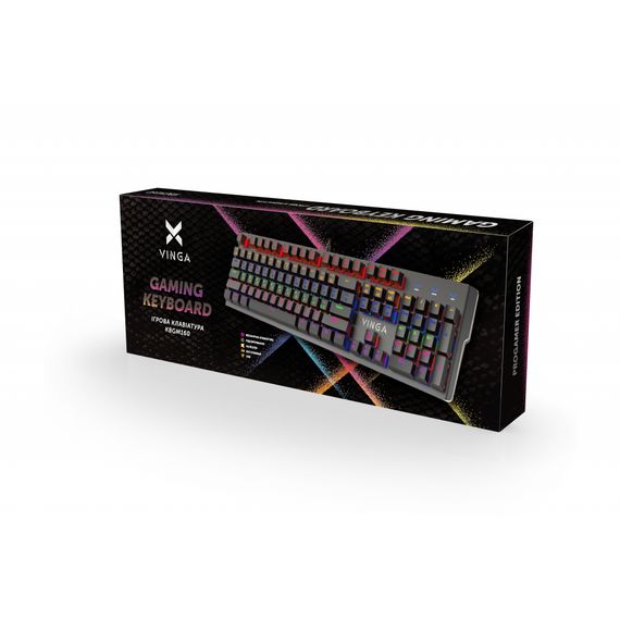 Клавіатура Vinga KBGM160 LED Outemu Blue USB Black (KBGM160 Black) | Зображення 3