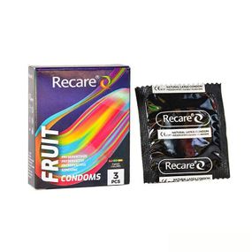 Презервативы Holographic Recare Fruit Flavour Condoms 3 шт, ароматы: мята, банан, клубника