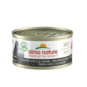 Консервированный корм Almo Nature (Альмо Натюр) с тунцом и кальмаром для взрослых кошек (кусочки в желе) 70 гр
