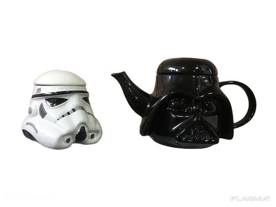 Подарочный Набор Кружка Чашка Бокал 3D Крышкой Star Wars Штурмовик 3D и Заварник