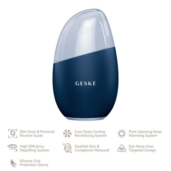 Массажер для лица GESKE Cool&Warm Eye and Face Massager 7в1 starlight, Синий | Зображення 1
