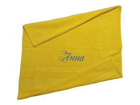 Рушник з іменною вишивкою махровий банний 70*140 жовтий Ганна 00284