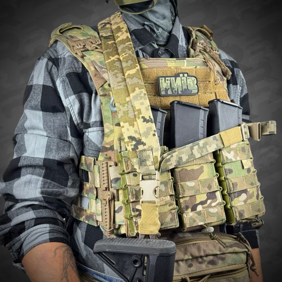 Ремінь збройовий RAGNAROK триточковий з широким наплічником "KRAKEN" carbine Піксель | Зображення 4
