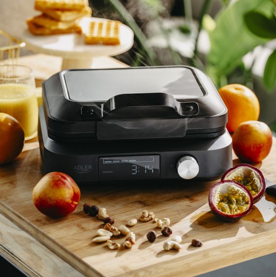 Вафельница электрическая Adler AD 3087 для бельгийских вафель на 2 вафли с LED дисплеем 2200 Вт | Зображення 3