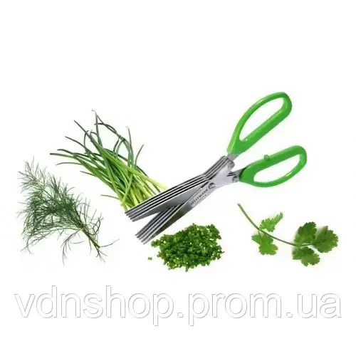 Ножиці для зелені Benson BN-919 (5 гострих лез) кухонні ножиці Бенсон + щітка для чищення, Бенсон | Зображення 4