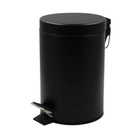 Відро для сміття кругле Zerix Solo-TC0107 Black 7 л чорне (ZX5900)