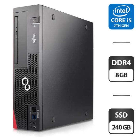 Комп'ютер Fujitsu Esprimo D957 E85 SFF / Intel Core i5-7500 (4 ядра по 3.4 - 3.8 GHz) / 8 GB DDR4 / 240 GB SSD / Intel HD Graphics 630 / 280W б/в