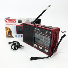 Радіо GOLON RX-8866 цифровий портативний радіоприймач із ліхтариком функцією PowerBank. Колір: червоний
