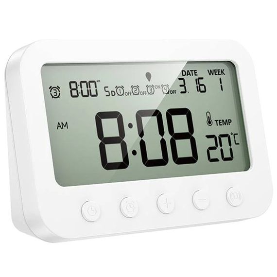 Електронний термогігрометр + годинник Hoco HX44 Indoor White