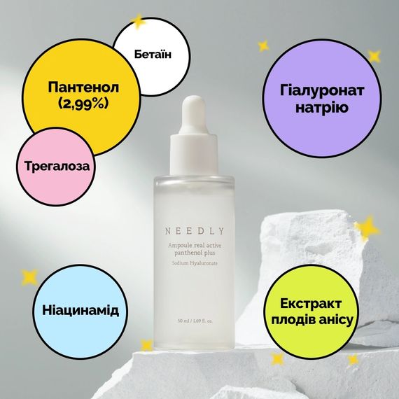 Відновлювальна ампульна сироватка з пантенолом Needly Ampoule Real Active Panthenol Plus (50 ml) | Зображення 1