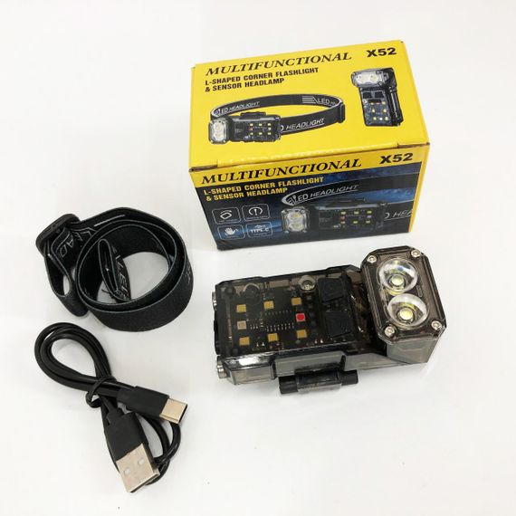 Водонепроницаемый фонарик X52, , Перезаряжаемый налобный фонарь Head Lamp, Фонарь на голову для туристов IS-65 | Зображення 3