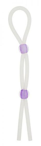 Кольцо эрекционное 7" Silicon Cock Ring with 2 beads, LAVENDER sexstyle