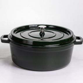Кокотниця чавунна емальована 7,5 л, малахіт Yiwu HP-FLG-14 green