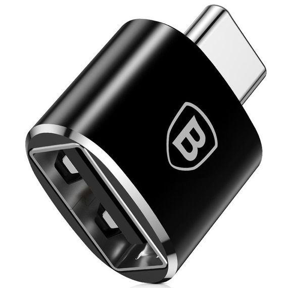 Перехідник Baseus USB Female To Type-C Male Adapter Converter (CATOTG) Чорний | Зображення 1