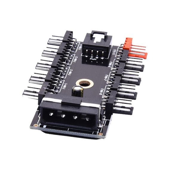 Хаб сплиттер для питания 10 вентиляторов 12В 4pin PWM от Sata, майнинг | Зображення 2