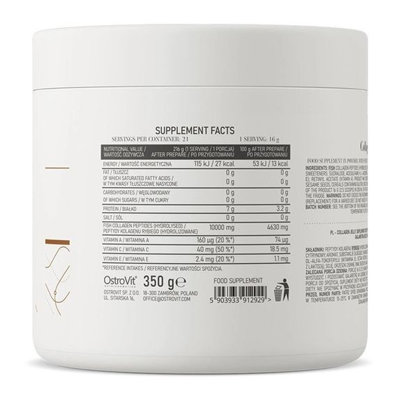 Хондропротектор (для спорта) OstroVit Collagen Jelly 350 g /21 servings/ Green Apple | Зображення 2