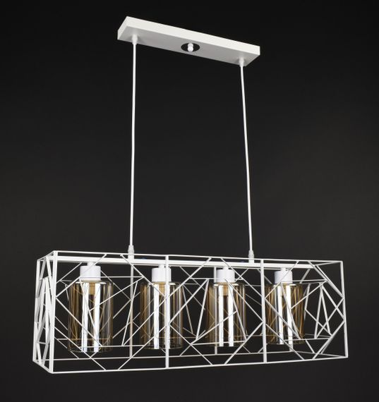 Люстра підвісна LOFT на 4 лампочки 27767 Білий 30-100х25х71 см.