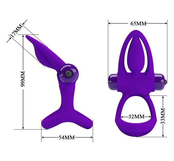 Эрекционное вибро кольцо Pretty Love - Vibration Cock Ring, 10 vibration functions, BI-210306 sexstyle | Зображення 7