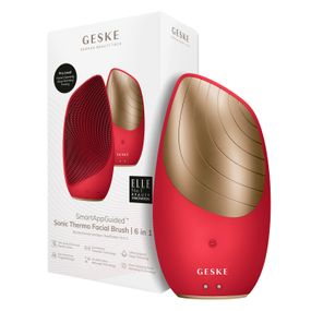 Електронна звукова термо щітка для обличчя GESKE Sonic Thermo Facial Brush 6в1 red