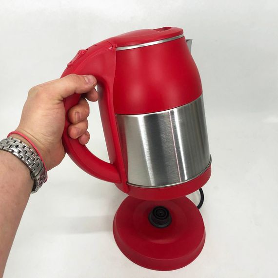 Электрочайник Rainberg RB-808 2 л нержавеющая сталь, стильный электрический чайник. CL-394 Цвет: красный | Зображення 9