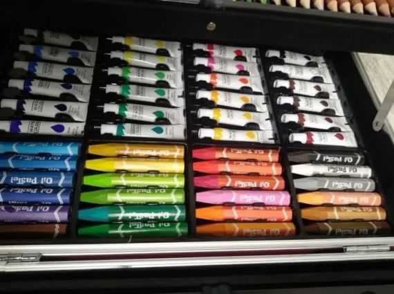 Детский набор для творчества в алюминиевом чемодане "Единорог" 145 предметов голубой | Зображення 5