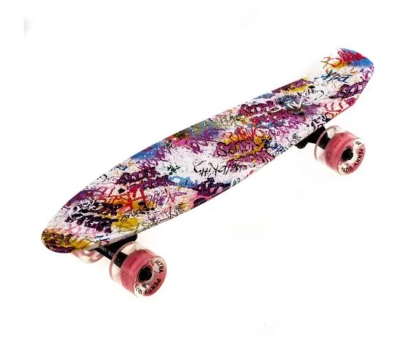 Пенни борд скейтборд Penny Board Fish Skateboards 22" ABEC-7 с светящимися колесами | Зображення 3