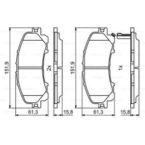 Тормозные колодки Bosch дисковые передние NISSAN/INFINITI X-Trail/Q50/Q60 ''F 0986494821