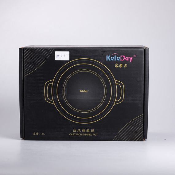 Каструля чавунна емальована 3,5 л з кришкою Ø24 см Зелена | Зображення 7