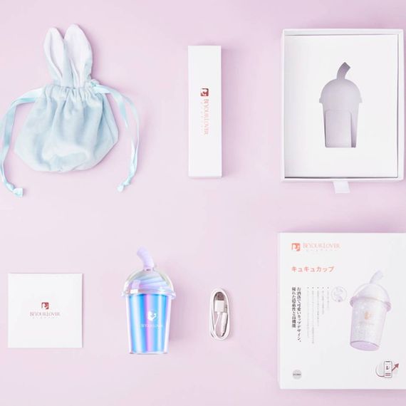 Вакуумний стимулятор у формі стаканчика з трубочкою BeYourLover Joy Cup голубий, 9.1 см х 4.6 см Sex Aura | Зображення 2