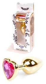 Анальная пробка Boss Series - Jewellery Gold Heart PLUG Pink S, BS6400035 sexstyle