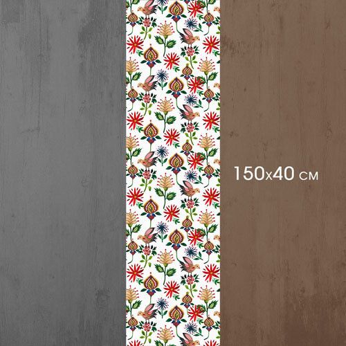 Доріжка на стіл Птахи та квіти 150x40 см (DR__24A018) | Зображення 2