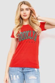 Футболка женская с принтом  цвет красный 221R3061