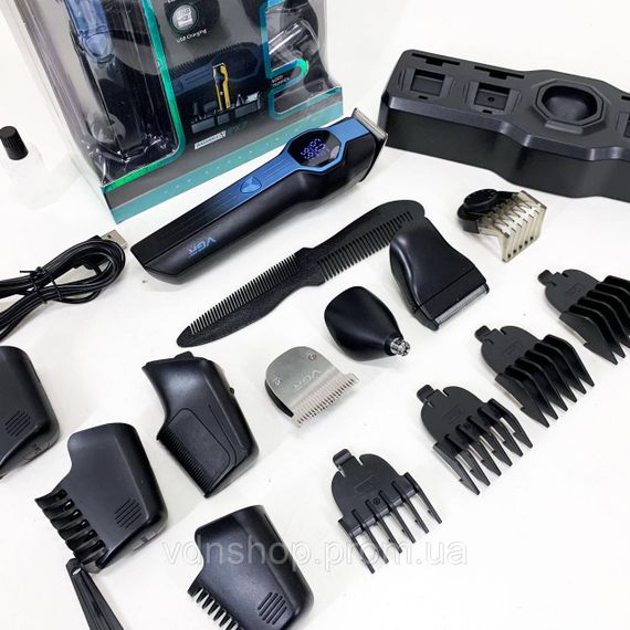 Акумуляторна машинка-тример для стрижки волосся VGR V-173 13 в 1, Тример для волосся портативний BX-60 | Зображення 2