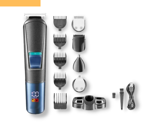 Професійна машинка для стрижки волосся з насадками триммер XRPO V-108 сіра (41578-15998_448)