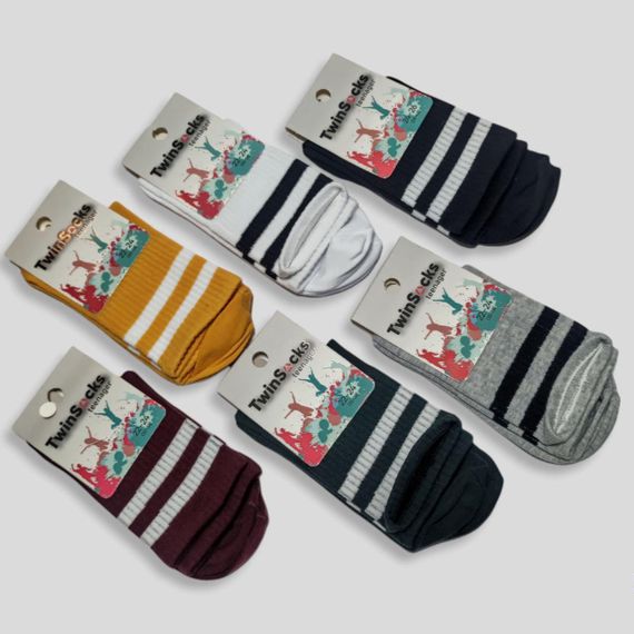 Високі шкарпетки для підлітків зі спортивною резинкою Twinsocks р22-24(35-37),24-26(37-40) чорний, сірий, бордо | Зображення 7
