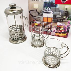 Скляний заварник UNIQUE UN-1155 0.6 л, Красиві заварники для чаю, Френч-прес для ароматного чаю RY-24