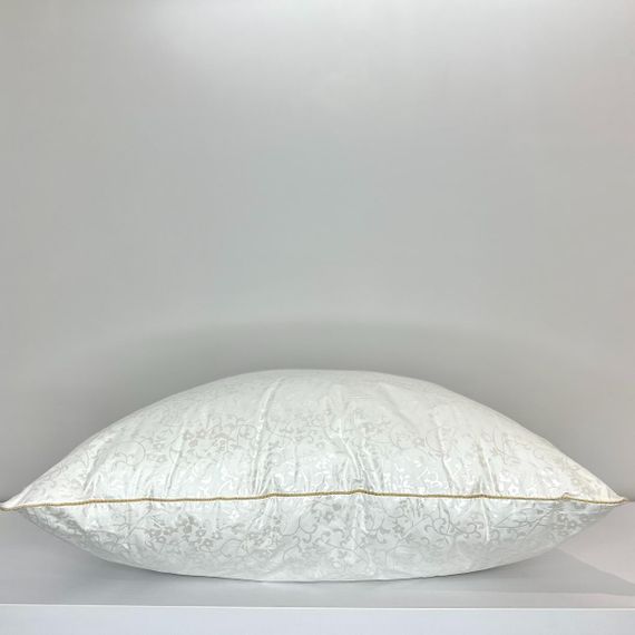Подушка Лебяжка-золотим Кантом ТМ LeLIT "Bright crystal", Перкаль, Біла, 50/70 | Зображення 2