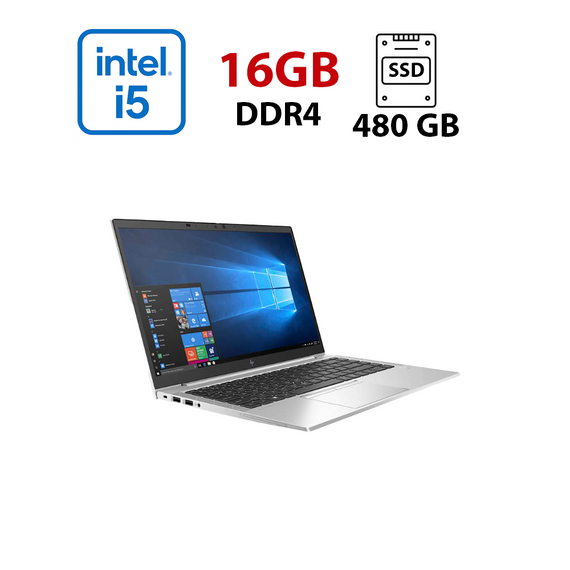 Ультрабук HP EliteBook 840 G7 / 14" (1920x1080) IPS / Intel Core i5-10210U (4 (8) ядра по 1.6 - 4.2 GHz) / 16 GB DDR4 / 480 GB SSD / Intel UHD Graphics / WebCam б/в
