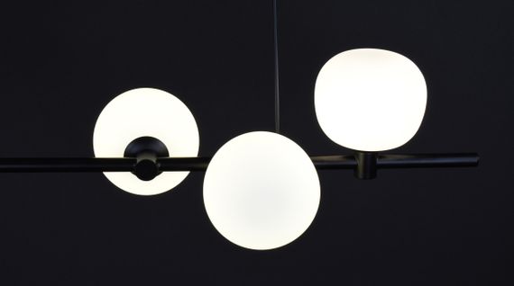 Люстра підвісна на 4 лампочки 27856 Чорний 25-110х24х86 см. | Зображення 3