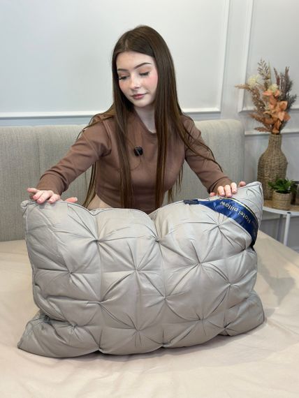 Подушка тесто из из полиефирного волокна Hotel pillow 19535 50х70 см серая | Зображення 7