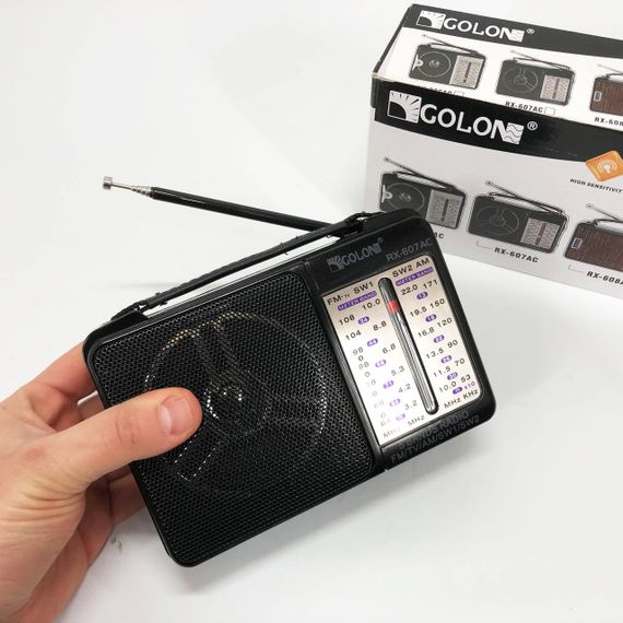 Радіоприймач GOLON RX-607 AC, Приймач фм радіо, Радіоприймач від 220 Ретро аналоговий FW-56