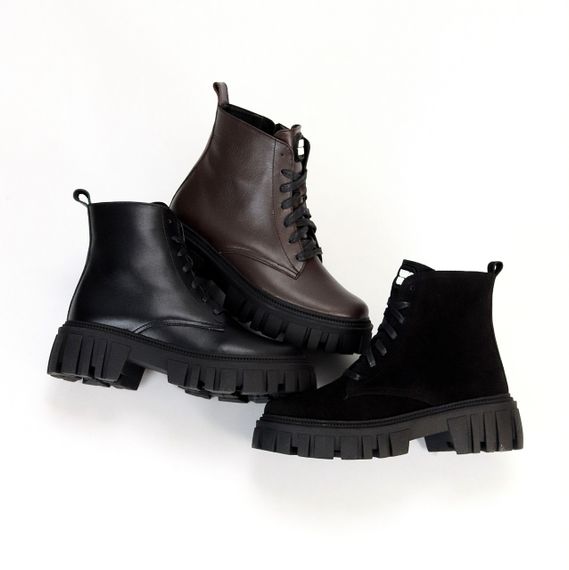 Чорні зимові черевики берці натуральна шкіра | Зображення 9