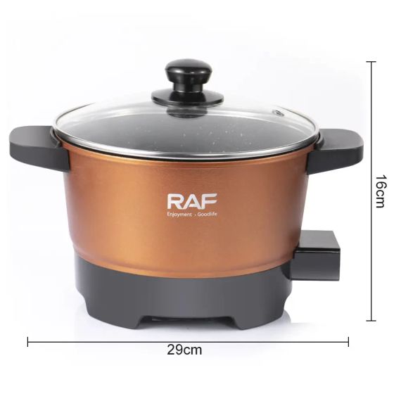 Електрична каструля з кришкою, 2.5 л, RAF R.5427, Жовтогаряча/Червона з антипригарним покриттям/Каструля від мережі | Зображення 8