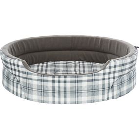 Лежак Trixie для собаки Lucky в клітинку з пінопластовою підкладкою сірий бавовна/фліс 45х35 см
