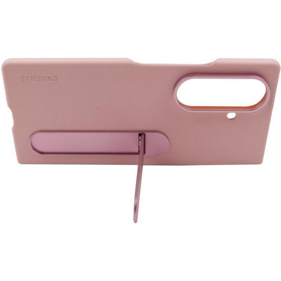 Шкіряний чохол Leather Case (AAA) with stand для Samsung Galaxy Z Fold7 Black Pink | Зображення 5