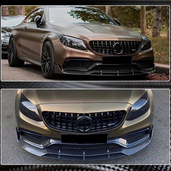 Накладка на передній бампер Lip V2 (для купе/кабріолет C63 AMG 2015-2019, Карбон) для Mercedes C-сlass W205 рр | Зображення 4