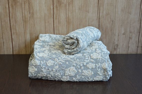 Жакардовий чохол на кутовому диван Roza з спідницею Ванільний | Зображення 2